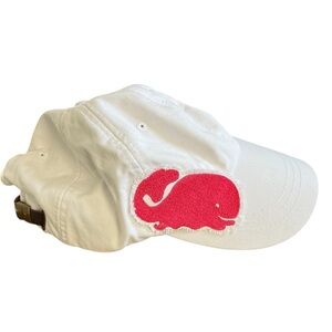 Island Totes White Hat with Pink Whale Women’s Adjustable Back